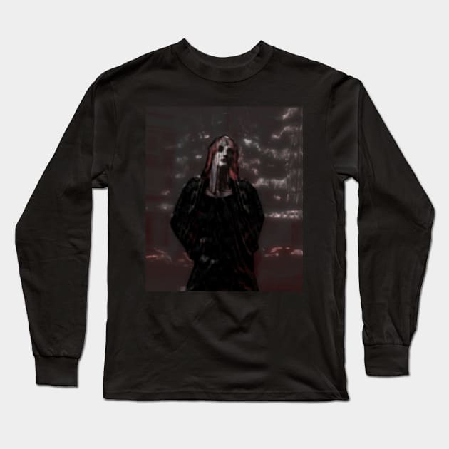 Very cool looking guy. Dark, but so cool. Moon on forehead. Light red and gray. Long Sleeve T-Shirt by 234TeeUser234